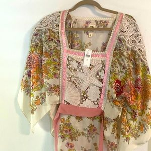 Anthropologie boho floral top, new with tags